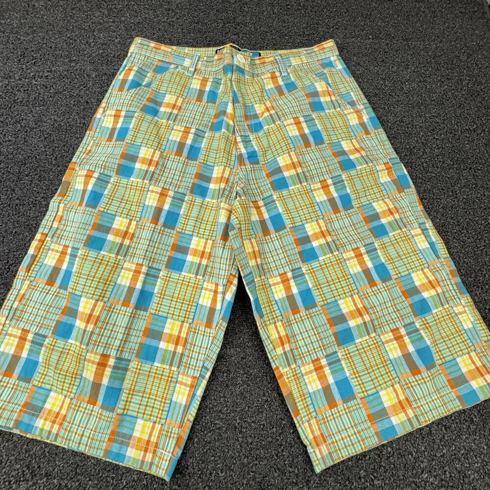 Southpole Shorts Mens 34 Multicolor Check Bermuda Cotton Canvas Relaxed Fit